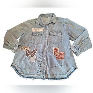 Vintage Style Denim Button Down Shirt